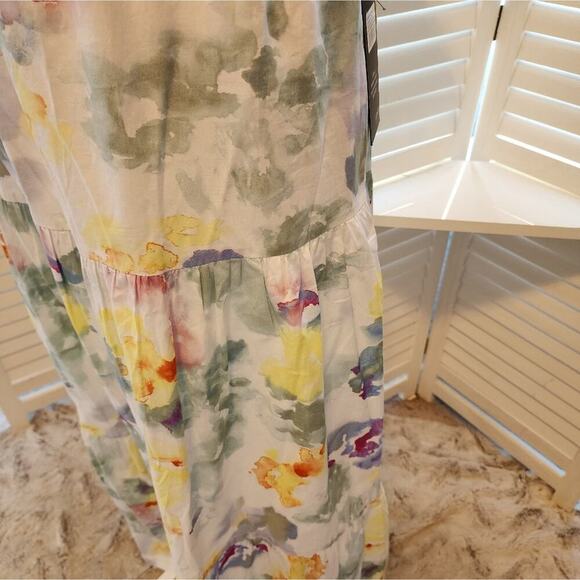 WILDFOX FLORAL NEW ARI TIERED MAXI WITH KNOT TIE BACK SIZE SMALL - Picture 4 of 10